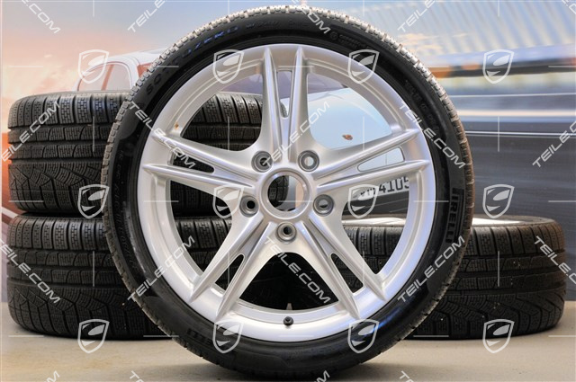 18" Boxster S II Winterräder Satz (Felgen mit Reifen), Felgen vorne 8J x 18 ET57 + hinten 9J x 18 ET43 + Reifen 235/40 ZR18 + 255/40 ZR18