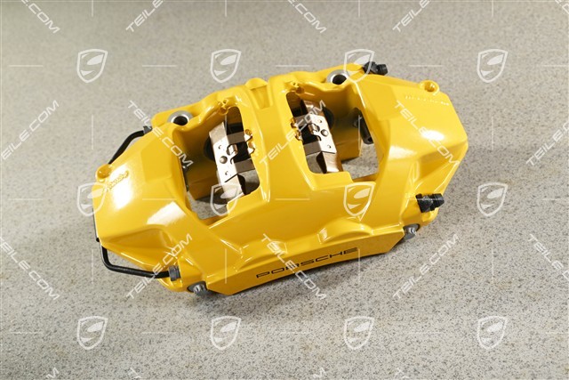 Brake caliper, PCCB ceramic brakes, yellow, rear axle, R