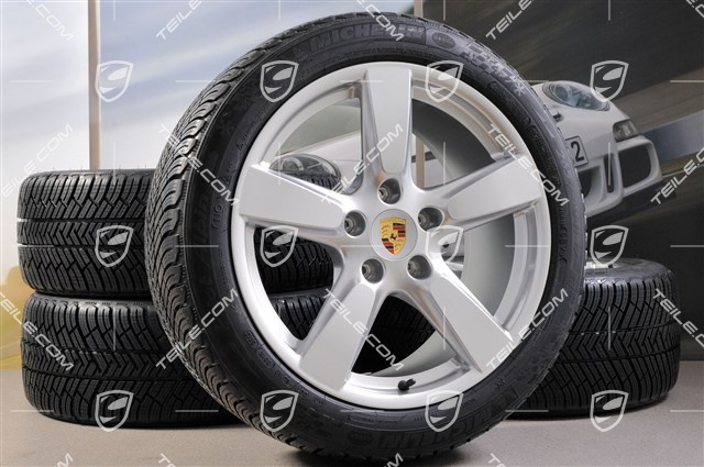 19" Winterräder Satz Cayman S, 8J x 19 ET57 + 9,5J x 19 ET45, Reifen Michelin Pilot Alpin 4 235/40 R19 + 265/40 R19, mit RDK-Sensoren