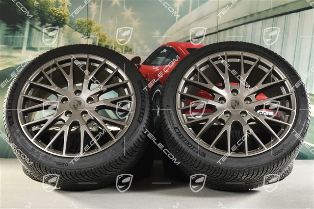 21-inch Panamera Exclusive Design Winter wheel set, wheel rims 9,5J x 21 ET71 + 10,5J x 21 ET71 + NEW Michelin Pilot Alpin 5 winter tyres 275/35 R21 + 315/30 R21, Turbonit