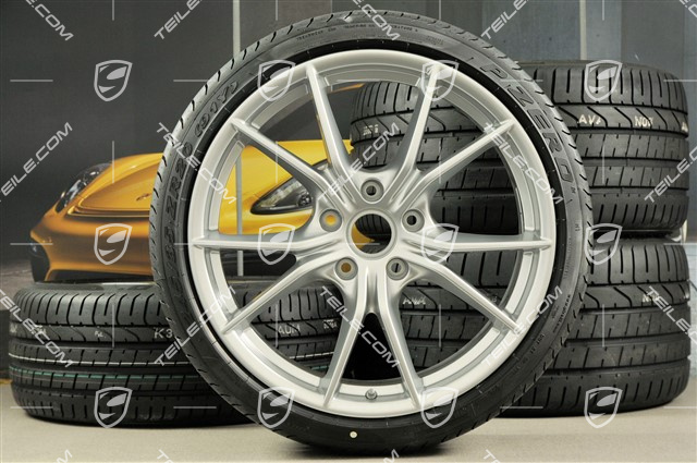 20" koła letnie, komplet Carrera S IV, Felgi 8,5J x 20 ET49 + 11,5J x 20 ET56 + opony letnie 245/35 ZR20+305/30 ZR20, z czujnikami ciśnienia
