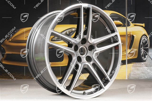 20" Komplet felg "Macan Turbo", 9J x 20 ET26 + 10J x 20 ET19, BORBET, Titanium