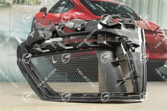 Front bumper retainer frame / grille / vent, lateral, GT4, Black matte, L