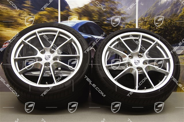 20-inch summer wheel set Carrera S III, rims 8.5J x 20 ET51 + 11J x 20 ET52 + NEW Pirelli P Zero summer tyres 245/35 ZR20 + 305/30 ZR20, with TPMS sensors