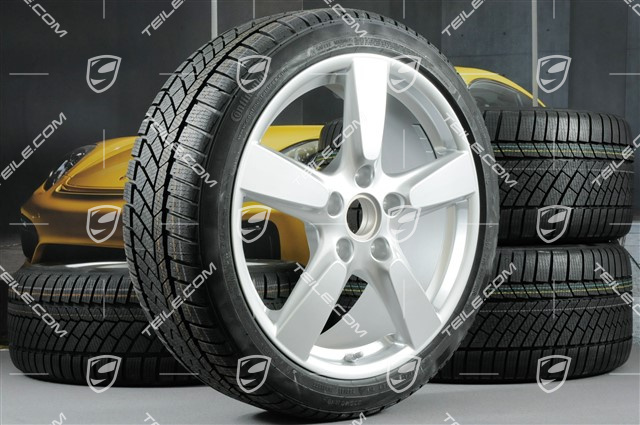 19" winter wheel set "Cayman S", rims 8J x 19 ET57 + 9,5J x 19 ET45 + winter tyres Continental WinterContact TS 830P 235/40 R19 + 265/40 R19, with TPMS