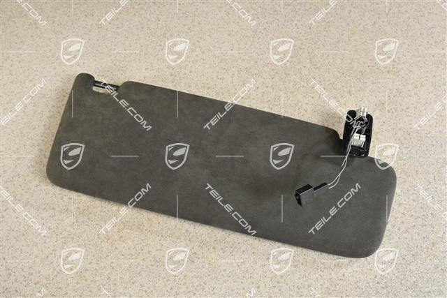 Sonnenblende, mit Spiegel beleuchtet, Alcantara, Schwarz, L