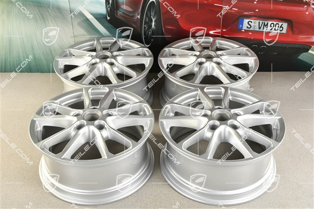 18'' Felgensatz Cayenne Facelift 2014->, 8J x 18 ET 53, Brilliantsilber