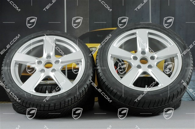 19" winter wheel set "Cayman S", rims 8J x 19 ET57 + 9,5J x 19 ET45 + winter tyres Continental WinterContact TS 830P 235/40 R19 + 265/40 R19, without TPMS