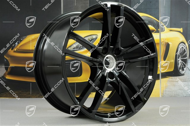 21" Felgensatz Cayenne Turbo, 11J x 21 ET58 + 9,5J x 21 ET46, schwarz hochglanz