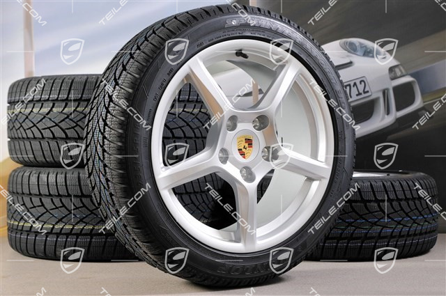 18" Boxster Winterräder Satz, Felgen 8J x 18 ET57 + 9,5J x 18 ET49 + NEUE Pirelli Sottozero II Winterreifen 235/45 R18 + 265/45 R18