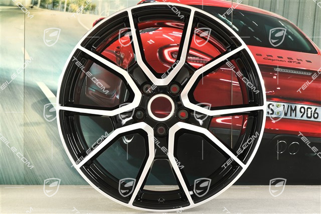 21" Felge Sport Turismo GTS / RS Spyder Design, 11,5J x 21 ET66 schwarz hochglanz mit glanzgedrehter Stirnfläche