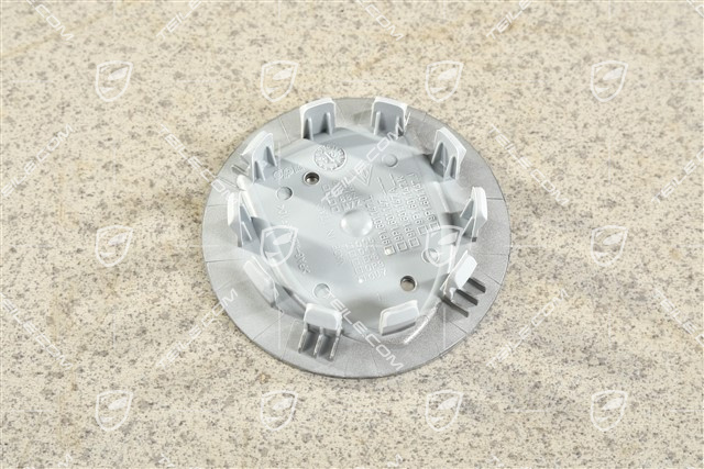 Radzierdeckel, konkav, Wappen in Turbonit / Rhodium, platinsilber