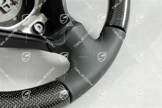 3-spoke steering wheel, carbon, black leather