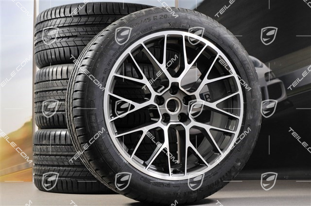 20" "RS Spyder Design" koła letnie komplet, felgi 9J x 20 ET26 + 10J x 20 ET19 + NOWE opony letnie Michelin 265/45 R 20 + 295/40 R 20, z czujnikami ciśnienia RDK