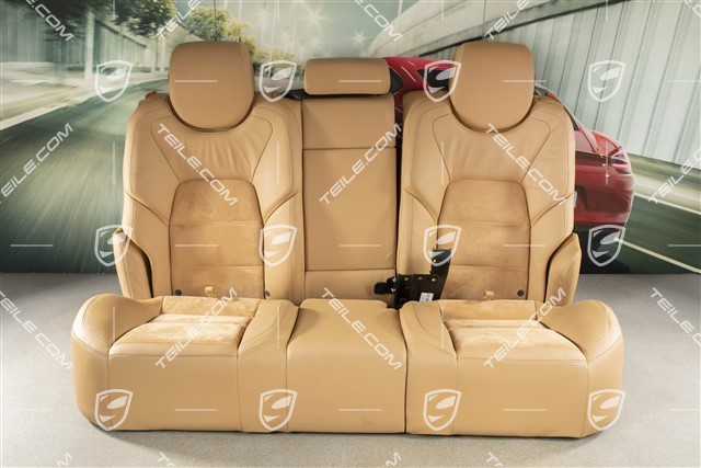 GTS Fotele sportowe, beżowa skóra + alcantara, komplet L+R + tył