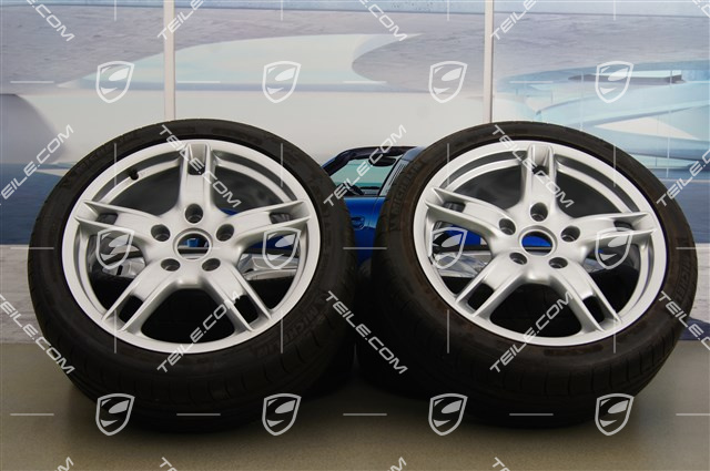 18-inch summer wheels set Boxster S, rims 8J x 18 x ET 57 + 9J x 18 x ET 43 + Michelin PilotSport summer tyres 235/40 R18 + 265/40 R18