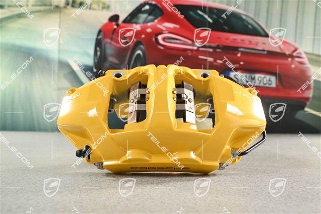 Brake caliper, PCCB ceramic brakes, yellow, rear axle, L