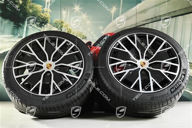 20" Taycan Turbo S Aero Design summer wheel set, rims 9J x 20 ET54 + 11J x 20 ET60 + Michelin summer tyres 245/45 R20 + 285/40 R20