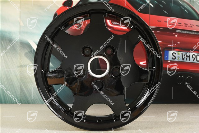 16" Felge Design 90, Carrera 2/4, 8J x 16 ET52,3, in schwarz hochglanz