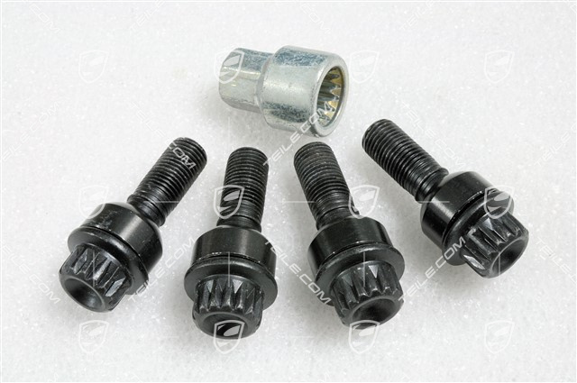 Diebstahlsicherung Satz, für Distanzscheiben 5mm (vorne + hinten), Schwarz Diebstahlsicherung Satz, für Distanzscheiben 5mm (vorne + hinten), Schwarz