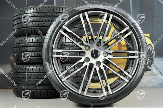 20" koła letnie, komplet Turbo III, felgi 8,5J x 20 ET57 + 10J x 20 ET50 + NOWE opony letnie Pirelli PZero 235/35 ZR20 + 265/35ZR20, z czujnikami ciśnienia