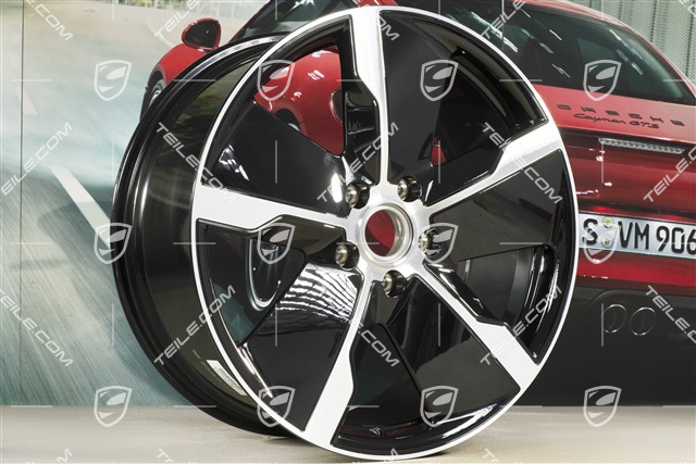 21" Felga Taycan Exclusive Design, 9,5J x 21 ET60, przednia,  czarny wysoki połysk, R