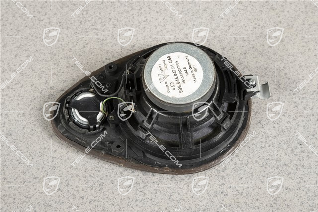 Lautsprecher, Wurzelahorn dunkel, Schwarz, Cabrio, Hinten, L