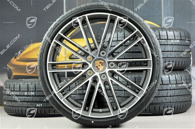 20-inch Turbo IV wheels set, rims 8,5J x 20 ET57 + 10,5J x 20 ET47 + Pirelli summer tires 235/35 ZR20 + 265/35 ZR20, with TPMS