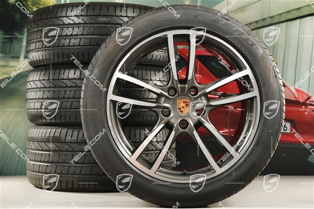20" Cayenne Coupé Sport Sommerräder Satz, Felgen 9J x 20 ET50 + 10,5J x 20 ET55 + Pirelli P Zero Sommerreifen 275/45 R20 + 305/40 R20, mit RDK-Sensoren