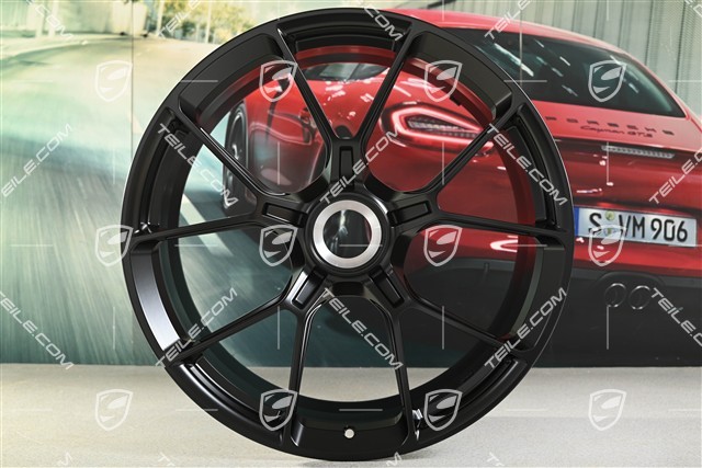 20"+21" GT3 / GT3RS, komplet felg, felgi z centralnym mocowaniem 9J x 20 ET43 + 11,5J x 21 ET46, odpowiednie do użytku zimowego, czarne satynowo-matowe