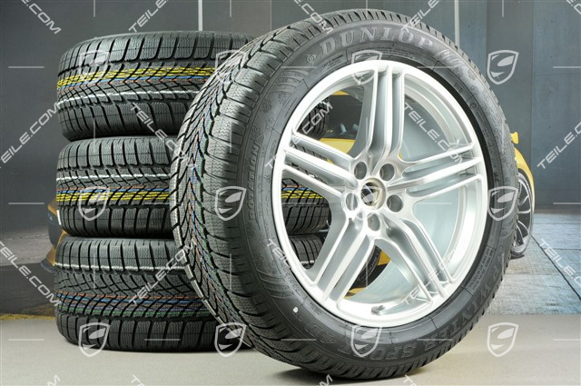 19" "Macan Design" Winterräder Satz, Felgen 8J x 19 ET21 + 9J x 19 ET21 + Dunlop Winterreifen 235/55 R 19 + 255/50 R 19, mit RDK-Sensoren