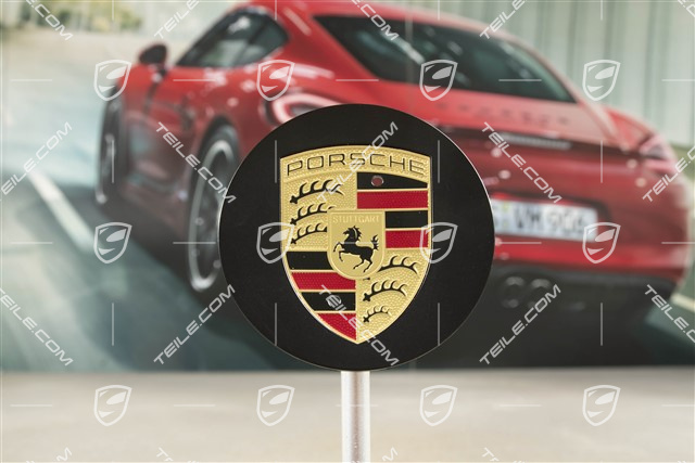 Center cap, concave, coloured crest, black satin mat