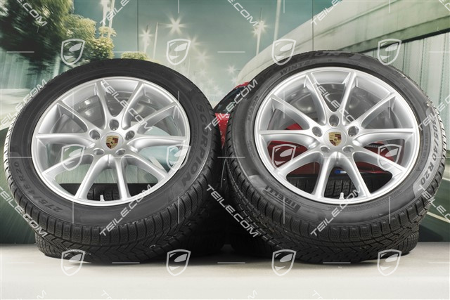 20" koła zimowe Cayenne COUPE Design, komplet, felgi 9J x 20 ET50 + 10,5J x 20 ET55 + NOWE opony zimowe Pirelli 275/45 R20 + 305/40 R20, z czujnikami ciśnienia, DOT/rok prod. 2019+2020