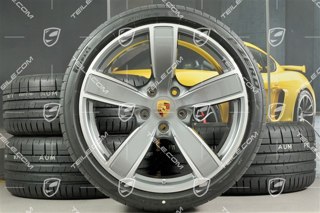 20" Carrera Sport koła letnie komplet, felgi 8,5J x 20 ET57 + 10,5J x 20 ET47 + NOWE opony letnie Pirelli P Zero 235/35 ZR20 + 265/35 ZR20, z czujnikami ciśnienia