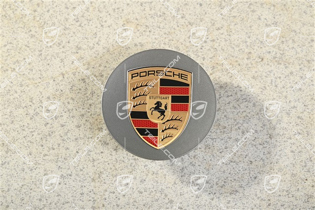 Radzierdeckel, konkav, Wappen farbig, platinsilber