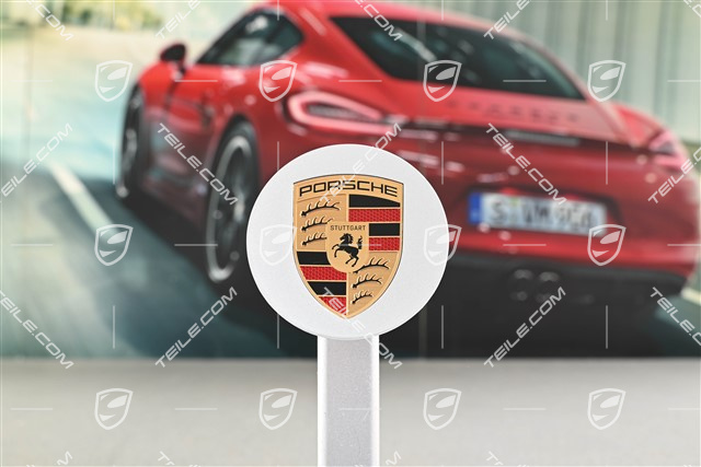 Hub cap, concave, colour emblem, brilliant silver