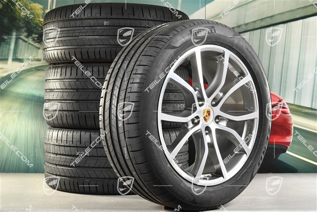 21" Cayenne Coupe Exclusive Design Sommerräder Satz, Felgen 9,5J x 21 ET46 + 11,0J x 21 ET49 + NEUE Pirelli P Zero Sommerreifen 285/45 R21 + 315/40 R21, mit RDK-Sensoren