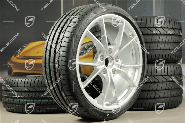 20" koła letnie, komplet Carrera S IV, Felgi 8,5J x 20 ET49 + 11,5J x 20 ET56 + opony letnie 245/35 ZR20+305/30 ZR20, z czujnikami ciśnienia