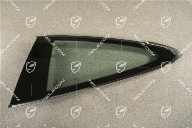 Szyba boczna tylna, polerowane aluminium, L, uszkodzona ramka