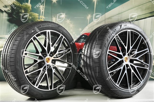 22-inch Cayenne Coupé RS Spyder Design summer wheel set, rims 10J x 22 ET48 + 11,5J x 22 ET52 + Pirelli P Zero summer tyres 285/40 R22 + 315/35 R22, with TPMS