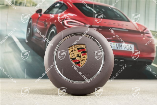 Airbag kierowcy / poduszka powietrzna, skóra, Marsala Red