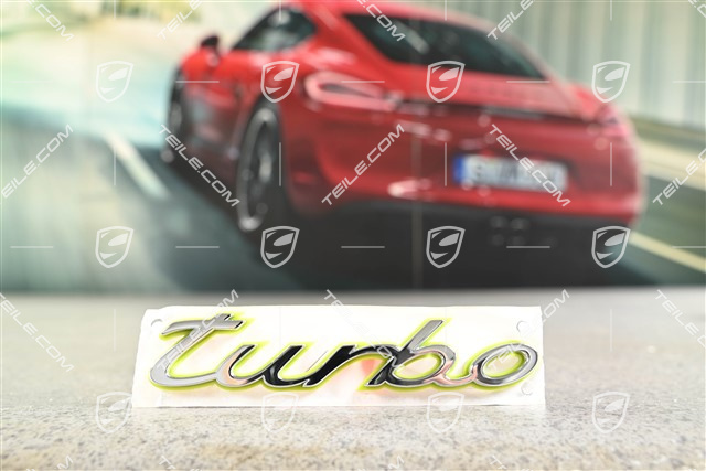 Schriftzug / Abzeichen / Emblem Aufkleber "TURBO", hybrid