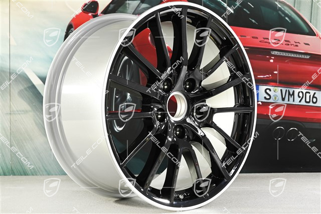 19-inch "Sport Design" wheel, 9,5J x 19 ET46, wheel star in black / silver pinstripe round the edge