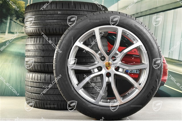 21" Cayenne Coupe Exclusive Design Sommerräder Satz, Felgen 9,5J x 21 ET46 + 11,0J x 21 ET49 + NEUE Pirelli P Zero Sommerreifen 285/45 R21 + 315/40 R21, mit RDK-Sensoren