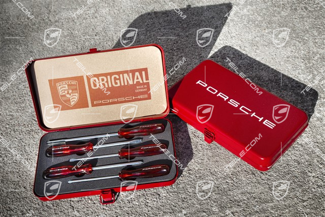 Porsche Classic Schraubendreher Werkzeugsatz mit Box, Kunststoff, 5 Teile