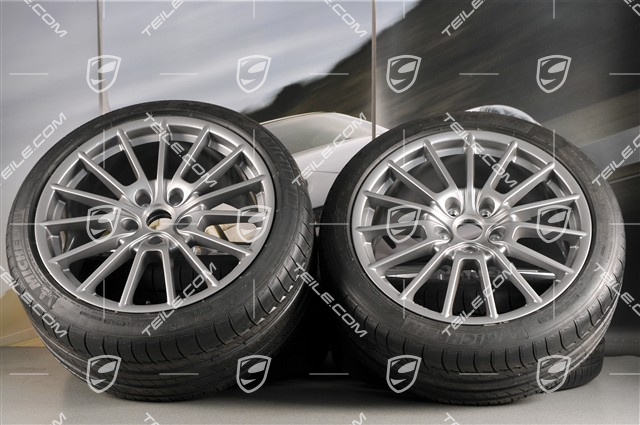 20" Komplet kół letnich Panamera Sport, felgi 2 x 9,5J x 20 ET 65 + 2 x 11,5 J x 20 ET63 + NOWE opony Michelin 255/40 ZR20 + 295/35 ZR20