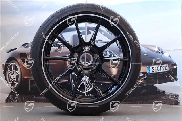 19" Komplet kół letnich Boxster Spyder, Edycja Specj. Black Edition, 10J x 19 ET42+8,5J x 19 ET55 + opony Michelin, ok. 1.500km