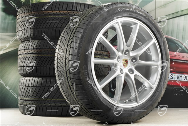 20-inch Cayenne Design winter wheel set, rims 9J x 20 ET50 + 10,5J x 20 ET64 + NEW Continental winter tyres 275/45 R20 + 305/40 R20, with TPMS