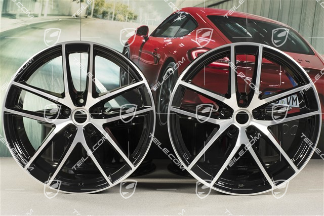 20" komplet felg Macan S, 9J x 20 ET26 + 10J x 20 ET19, czarny