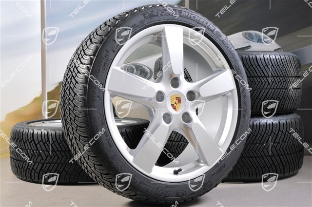 19" Winterräder Satz Cayman S, 8J x 19 ET57 + 9,5J x 19 ET45, Reifen Michelin Pilot Alpin 4 235/40 R19 + 265/40 R19, mit RDK-Sensoren